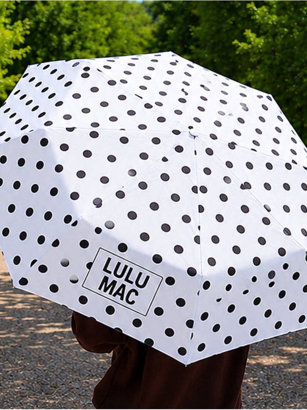 Lulu Mac Camo Umbrella White w/ Black Dot